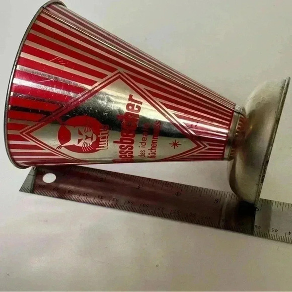 Vintage German Lynx tin cone shaped measuring cup - Picture 6 of 7
